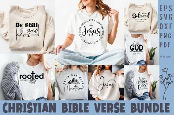 Christian Bible Verse SVG Bundle Design for T-Shirt Designs