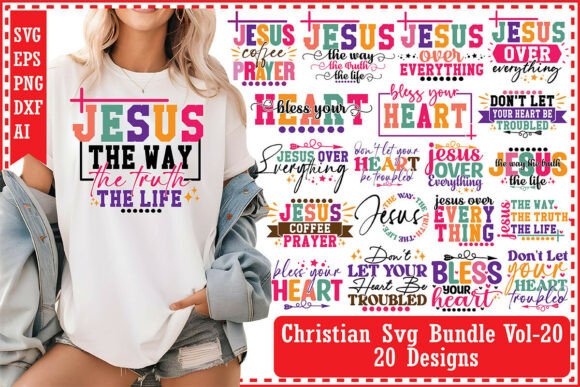 Christian Svg Bundle Vol-20 T-Shirt Designs