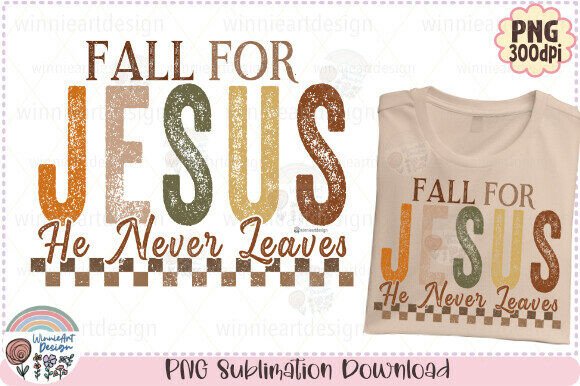 Fall for Jesus Christian Girl PNG T-Shirt Designs