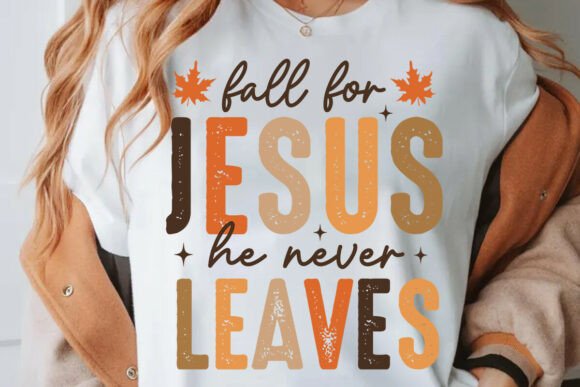 Fall for Jesus PNG: Christian Fall T-Shirt Designs