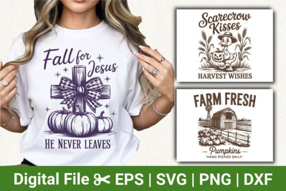 Fall for Jesus Svg, T-Shirt Designs