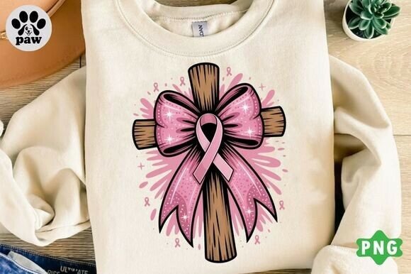 Preppy Jesus Pink Bow Cross Png, Cancer T-Shirt Designs